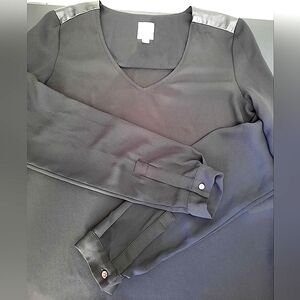 TWIK Long-sleeved blouse sweater, leather shoulders and upper back Exclusive XS
